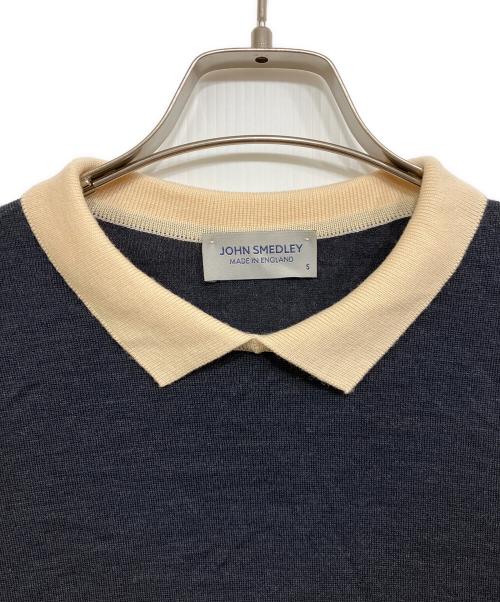 JOHN SMEDLEY（ジョンスメドレー）JOHN SMEDLEY (ジョンスメドレー) ニットポロシャツ ネイビー サイズ:Sの古着・服飾アイテム