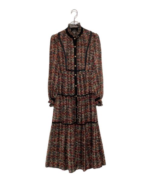 CORCOVADO（コルコバード）CORCOVADO (コルコバード) 総柄ワンピース ブラック×レッド サイズ:Sの古着・服飾アイテム