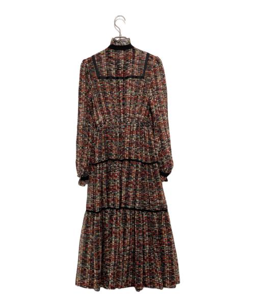 CORCOVADO（コルコバード）CORCOVADO (コルコバード) 総柄ワンピース ブラック×レッド サイズ:Sの古着・服飾アイテム