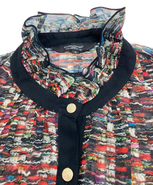 CORCOVADO（コルコバード）CORCOVADO (コルコバード) 総柄ワンピース ブラック×レッド サイズ:Sの古着・服飾アイテム
