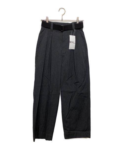 MHL（エムエイチエル）MHL (エムエイチエル) WOOL COTTON TWILL TROUSERS グレー 未使用品の古着・服飾アイテム