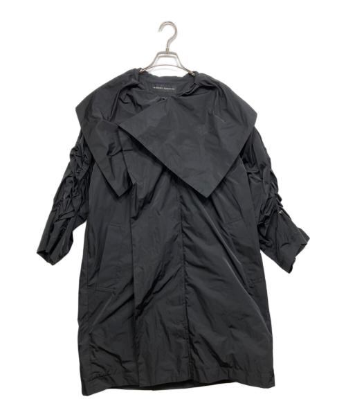 HIROKO KOSHINO（ヒロコ コシノ）HIROKO KOSHINO (ヒロコ コシノ) タフタギャザーコート ブラック サイズ:38の古着・服飾アイテム