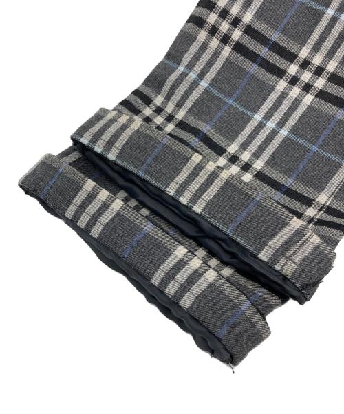 BURBERRY BLUE LABEL（バーバリー ブルー レーベル）BURBERRY BLUE LABEL (バーバリー ブルー レーベル) モヘヤ混チェックフレアパンツ グレー サイズ:38の古着・服飾アイテム