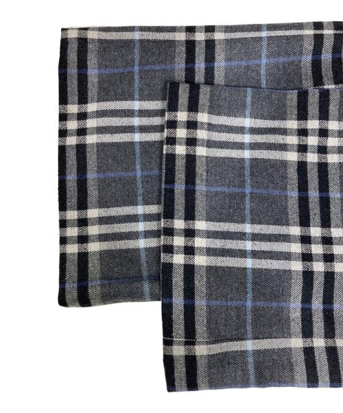 BURBERRY BLUE LABEL（バーバリー ブルー レーベル）BURBERRY BLUE LABEL (バーバリー ブルー レーベル) モヘヤ混チェックフレアパンツ グレー サイズ:38の古着・服飾アイテム