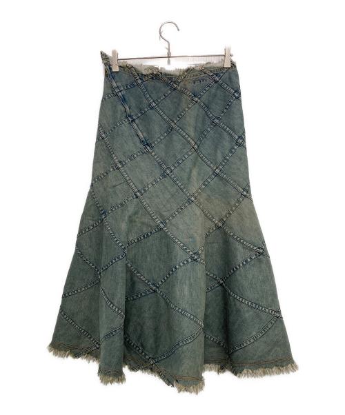 COMME des GARCONS JUNYA WATANABE MAN（コム デ ギャルソン ジュンヤ ワタナベ マン）COMME des GARCONS JUNYA WATANABE MAN (コム デ ギャルソン ジュンヤ ワタナベ マン) カットオフフレアデニムスカート インディゴ サイズ:Mの古着・服飾アイテム