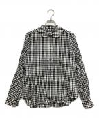 BLACK COMME des GARCONSブラックコムデギャルソン）の古着「丸襟ギンガムチェックシャツ」｜ブラック×ホワイト
