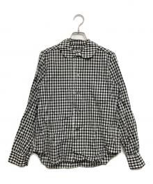 BLACK COMME des GARCONS（ブラックコムデギャルソン）の古着「丸襟ギンガムチェックシャツ」｜ブラック×ホワイト