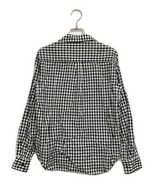 BLACK COMME des GARCONS（ブラックコムデギャルソン）BLACK COMME des GARCONS (ブラックコムデギャルソン) 丸襟ギンガムチェックシャツ ブラック×ホワイト サイズ:Sの古着・服飾アイテム