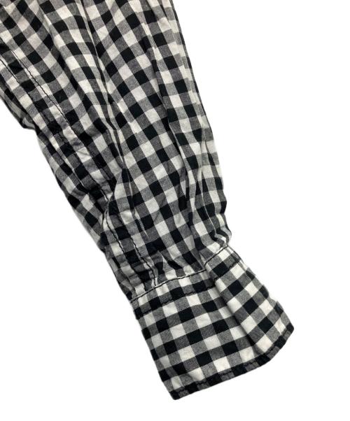 BLACK COMME des GARCONS（ブラックコムデギャルソン）BLACK COMME des GARCONS (ブラックコムデギャルソン) 丸襟ギンガムチェックシャツ ブラック×ホワイト サイズ:Sの古着・服飾アイテム