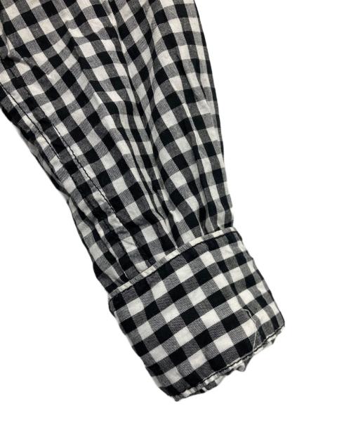 BLACK COMME des GARCONS（ブラックコムデギャルソン）BLACK COMME des GARCONS (ブラックコムデギャルソン) 丸襟ギンガムチェックシャツ ブラック×ホワイト サイズ:Sの古着・服飾アイテム