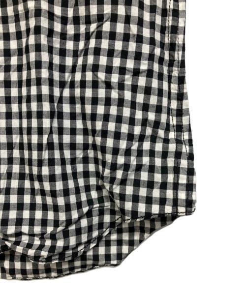 BLACK COMME des GARCONS（ブラックコムデギャルソン）BLACK COMME des GARCONS (ブラックコムデギャルソン) 丸襟ギンガムチェックシャツ ブラック×ホワイト サイズ:Sの古着・服飾アイテム