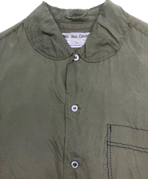 COMME des GARCONS（コムデギャルソン）COMME des GARCONS (コムデギャルソン) 製品加工 丸襟ステッチデザインシャツ オリーブ サイズ:XSの古着・服飾アイテム