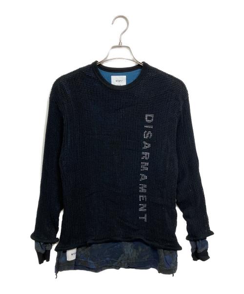 WTAPS（ダブルタップス）WTAPS (ダブルタップス) レイヤードメッシュカットソー ブラック サイズ:2の古着・服飾アイテム