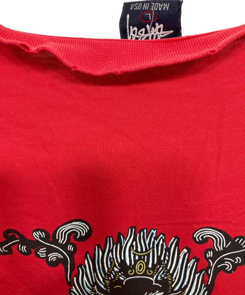 stussy（ステューシー）stussy (ステューシー) ドラゴンプリントTシャツ レッド サイズ:Ｌの古着・服飾アイテム