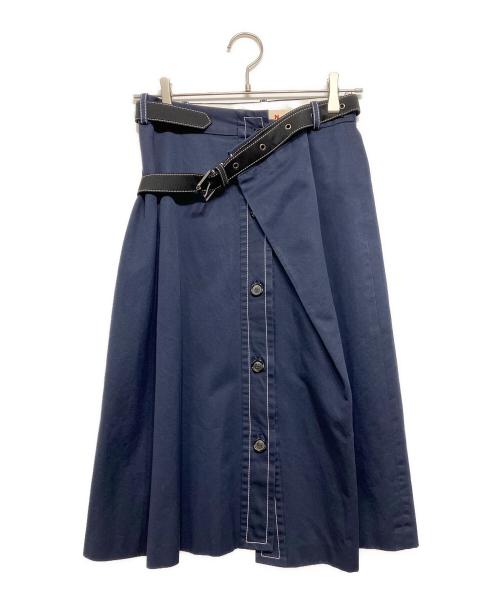 MARNI（マルニ）MARNI (マルニ) ラップスカート ネイビー サイズ:36の古着・服飾アイテム