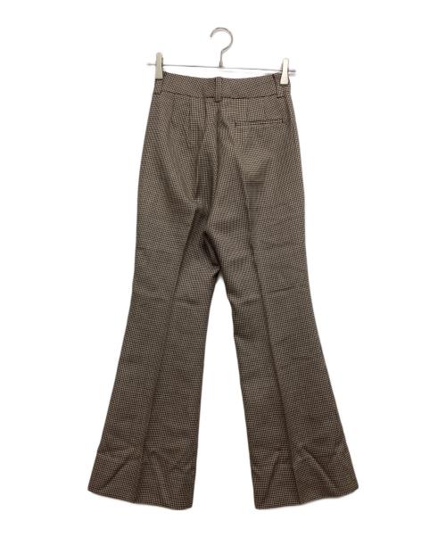 MADISON BLUE（マディソンブルー）MADISON BLUE (マディソンブルー) FLARE SLACKS GC CHECK ブラウン サイズ:XSの古着・服飾アイテム