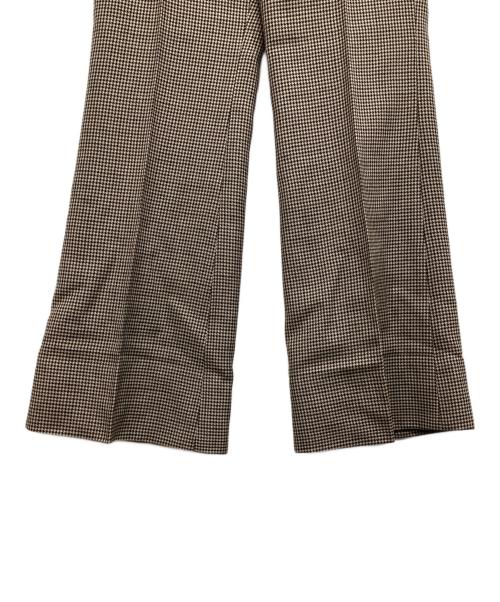 MADISON BLUE（マディソンブルー）MADISON BLUE (マディソンブルー) FLARE SLACKS GC CHECK ブラウン サイズ:XSの古着・服飾アイテム