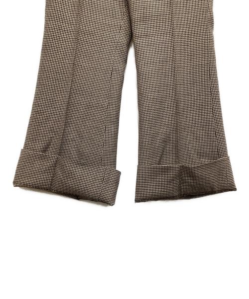 MADISON BLUE（マディソンブルー）MADISON BLUE (マディソンブルー) FLARE SLACKS GC CHECK ブラウン サイズ:XSの古着・服飾アイテム