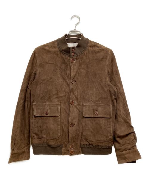 Cinquanta（チンクワンタ）Cinquanta (チンクワンタ) ラムスウェード ドライビングブルゾン ブラウン サイズ:50の古着・服飾アイテム