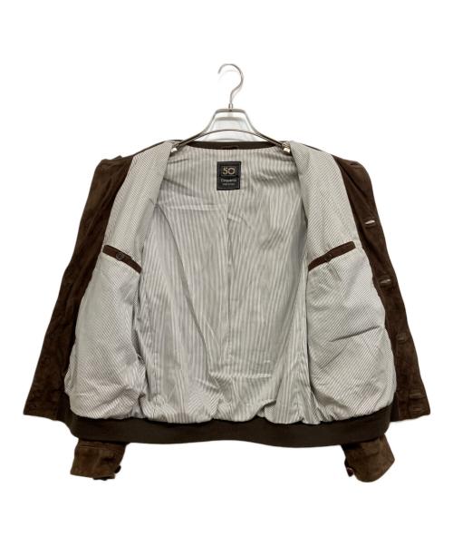 Cinquanta（チンクワンタ）Cinquanta (チンクワンタ) ラムスウェード ドライビングブルゾン ブラウン サイズ:50の古着・服飾アイテム