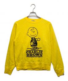 A BATHING APE×PEANUTS（アベイシングエイプ×ピーナッツ）の古着「CHARLIE BROWNプリントスウェット」｜イエロー