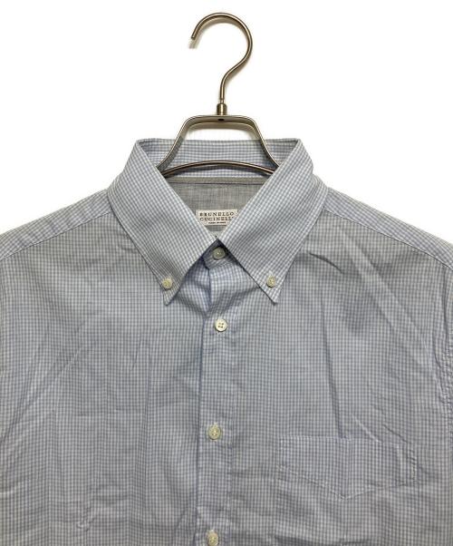 BRUNELLO CUCINELLI（ブルネロクチネリ）BRUNELLO CUCINELLI (ブルネロクチネリ) ボタンダウンスリムフィットシャツ スカイブルー サイズ:Mの古着・服飾アイテム