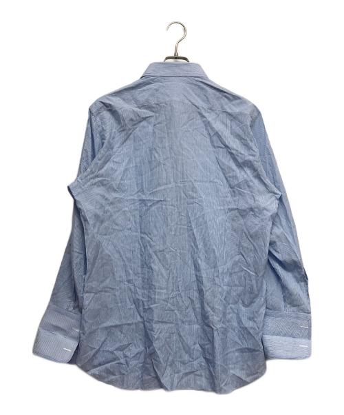 BATTISTONI（バッティストーニ）BATTISTONI (バッティストーニ) ワイドカラーストライプシャツ スカイブルー サイズ:-の古着・服飾アイテム