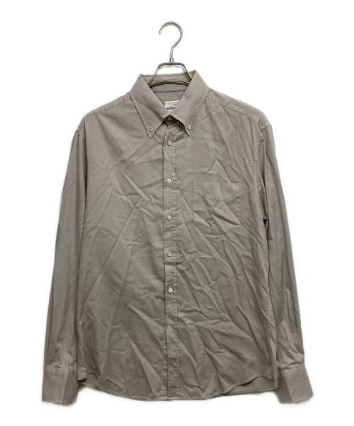 BRUNELLO CUCINELLI（ブルネロクチネリ）BRUNELLO CUCINELLI (ブルネロクチネリ) ボタンダウンスリムシャツ ベージュ サイズ:Lの古着・服飾アイテム