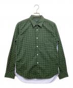 COMME des GARCONS HOMMEコムデギャルソン オム）の古着「前後切替ドットシャツ」｜グリーン×ブルー