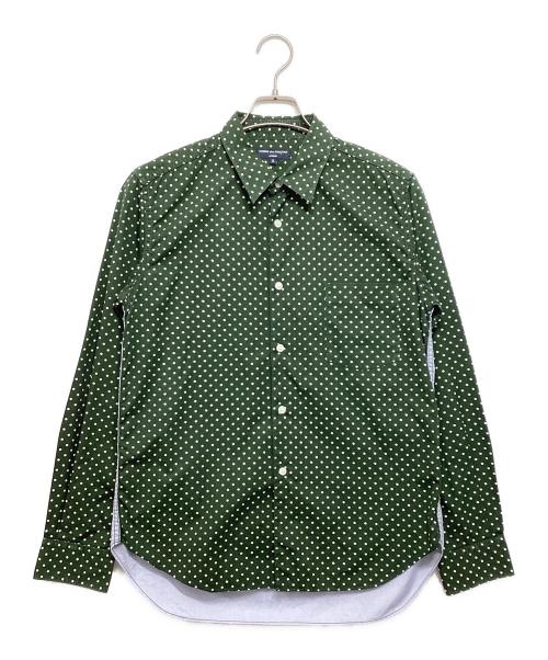 COMME des GARCONS HOMME（コムデギャルソン オム）COMME des GARCONS HOMME (コムデギャルソン オム) 前後切替ドットシャツ グリーン×ブルー サイズ:Sの古着・服飾アイテム