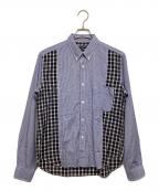 COMME des GARCONS HOMMEコムデギャルソン オム）の古着「切替チェックシャツ」｜ブルー