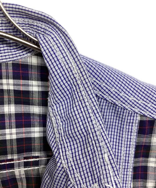 COMME des GARCONS HOMME（コムデギャルソン オム）COMME des GARCONS HOMME (コムデギャルソン オム) 切替チェックシャツ ブルー サイズ:Sの古着・服飾アイテム