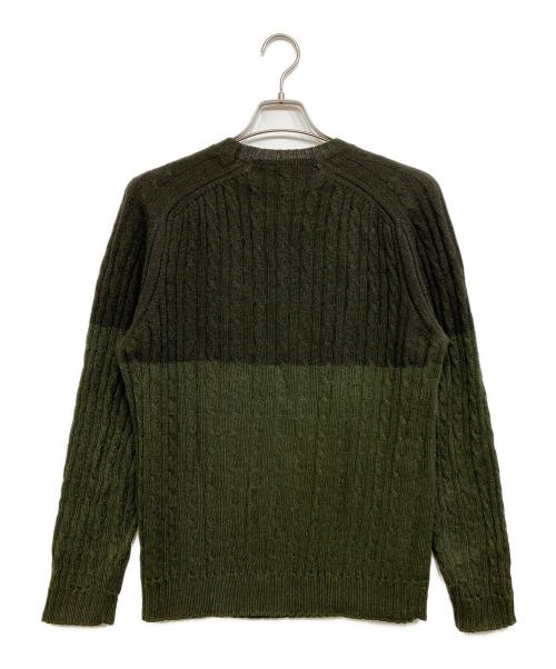 COMME des GARCONS HOMME（コムデギャルソン オム）COMME des GARCONS HOMME (コムデギャルソン オム) バイカラーケーブルニット カーキ サイズ:Ｍの古着・服飾アイテム