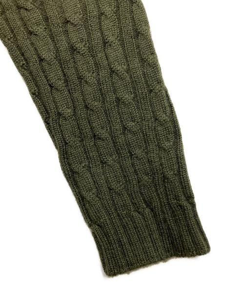 COMME des GARCONS HOMME（コムデギャルソン オム）COMME des GARCONS HOMME (コムデギャルソン オム) バイカラーケーブルニット カーキ サイズ:Ｍの古着・服飾アイテム