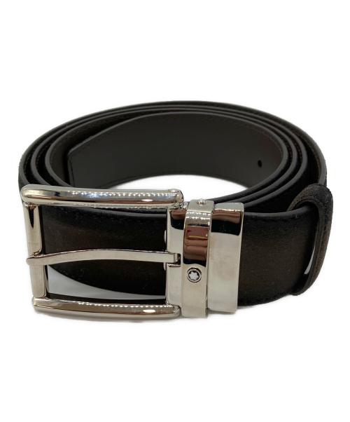 MONTBLANC（モンブラン）MONTBLANC (モンブラン) スウェードレザーベルト ダークブラウン×ブラックの古着・服飾アイテム