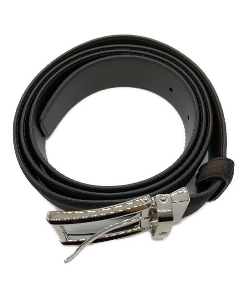 MONTBLANC（モンブラン）MONTBLANC (モンブラン) スウェードレザーベルト ダークブラウン×ブラックの古着・服飾アイテム