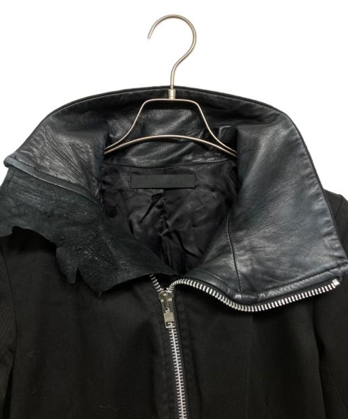 EKAM（エカム）EKAM (エカム) レザー切替ハイネックジャケット ブラック サイズ:Lの古着・服飾アイテム