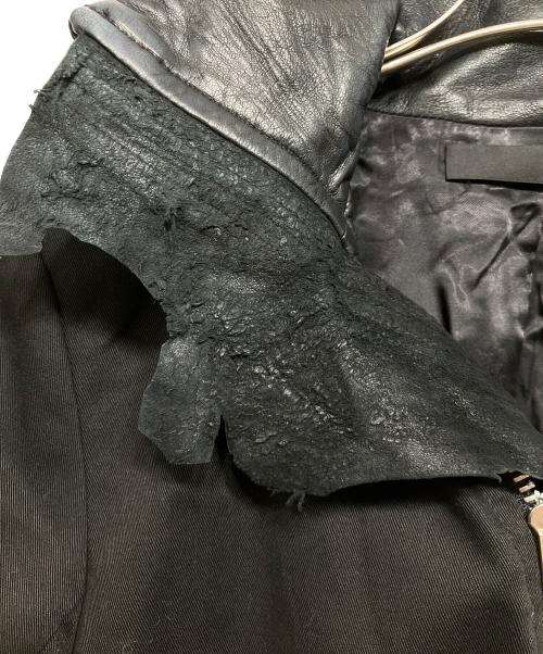 EKAM（エカム）EKAM (エカム) レザー切替ハイネックジャケット ブラック サイズ:Lの古着・服飾アイテム