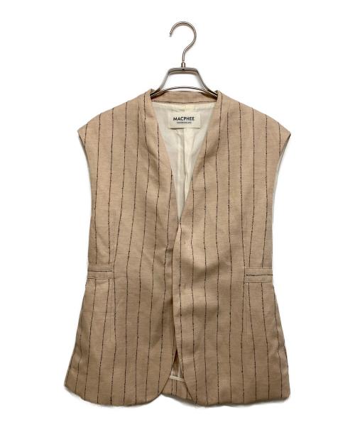 MACPHEE（マカフィー）MACPHEE (マカフィー) ダブルカバーリネン ジレ ベージュ サイズ:36の古着・服飾アイテム