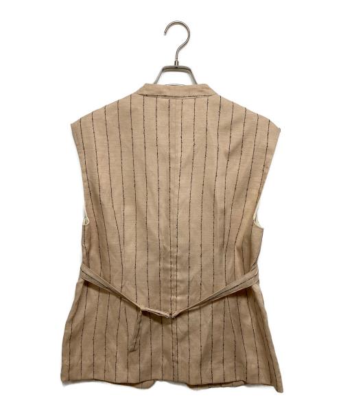 MACPHEE（マカフィー）MACPHEE (マカフィー) ダブルカバーリネン ジレ ベージュ サイズ:36の古着・服飾アイテム