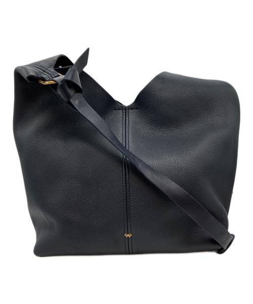ANYA HINDMARCH（アニヤ・ハインドマーチ）ANYA HINDMARCH (アニヤ・ハインドマーチ) Build a Bag レザーショルダーバッグ ネイビーの古着・服飾アイテム