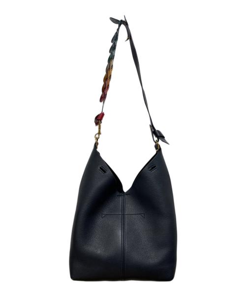 ANYA HINDMARCH（アニヤ・ハインドマーチ）ANYA HINDMARCH (アニヤ・ハインドマーチ) Build a Bag レザーショルダーバッグ ネイビーの古着・服飾アイテム