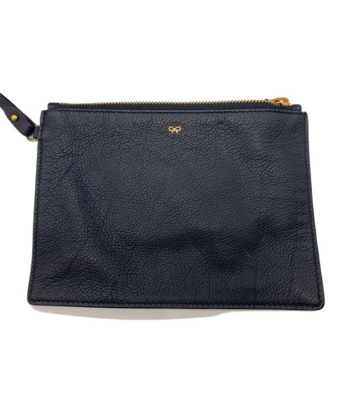 ANYA HINDMARCH（アニヤ・ハインドマーチ）ANYA HINDMARCH (アニヤ・ハインドマーチ) Build a Bag レザーショルダーバッグ ネイビーの古着・服飾アイテム