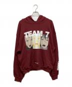 LIBERE×NARUTOリベーレ×ナルト）の古着「コラボアニメプリントパーカー」｜バーガンディ