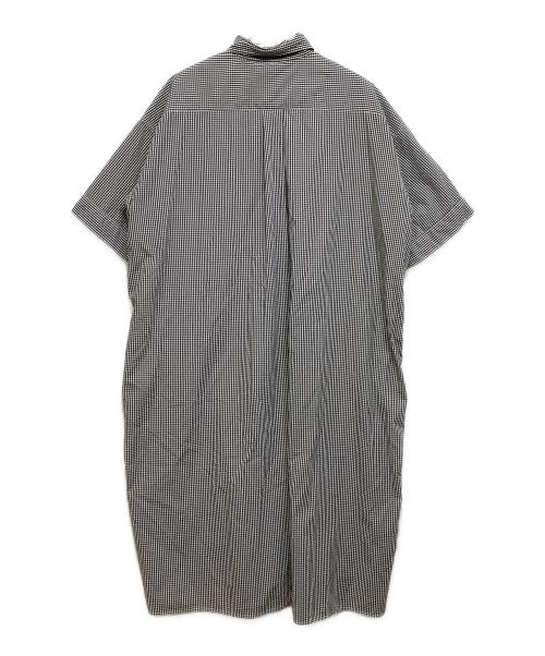 DANTON（ダントン）DANTON (ダントン) COTTON POPLIN PO  / コットンポプリン プルオーバー シャツワンピース ブラック×ホワイト サイズ:36の古着・服飾アイテム