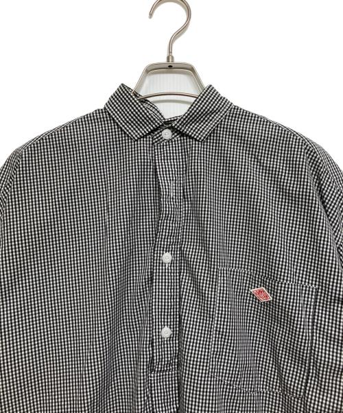 DANTON（ダントン）DANTON (ダントン) COTTON POPLIN PO  / コットンポプリン プルオーバー シャツワンピース ブラック×ホワイト サイズ:36の古着・服飾アイテム