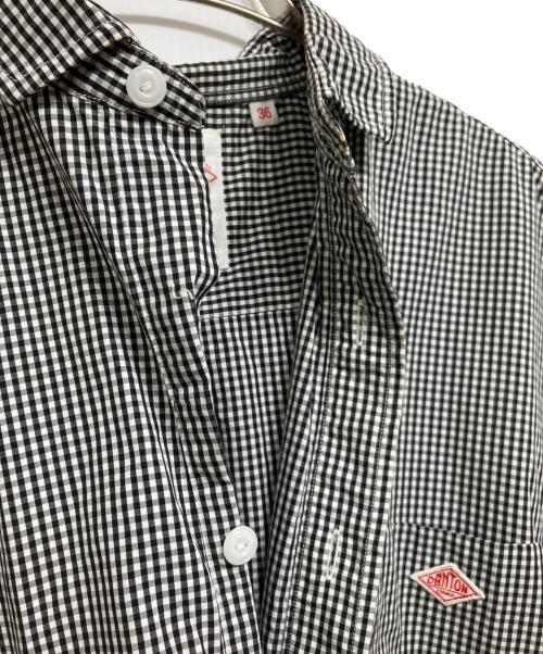 DANTON（ダントン）DANTON (ダントン) COTTON POPLIN PO  / コットンポプリン プルオーバー シャツワンピース ブラック×ホワイト サイズ:36の古着・服飾アイテム