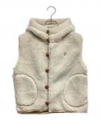 Gymphlexジムフレックス）の古着「BOA HOODED SHORT VEST / ボアフーデッド ショートベスト」｜ホワイト