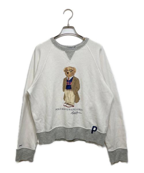 POLO RALPH LAUREN（ポロ・ラルフローレン）POLO RALPH LAUREN (ポロ・ラルフローレン) ポロボアラグランスウェット ホワイト サイズ:Sの古着・服飾アイテム