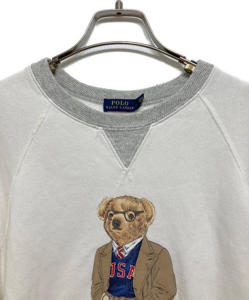 POLO RALPH LAUREN（ポロ・ラルフローレン）POLO RALPH LAUREN (ポロ・ラルフローレン) ポロボアラグランスウェット ホワイト サイズ:Sの古着・服飾アイテム